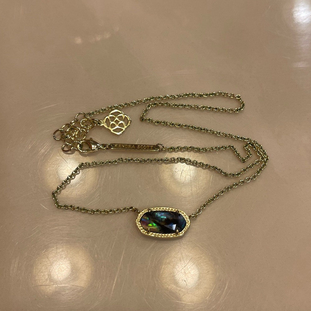 Kendra Scott gold iridescent necklace